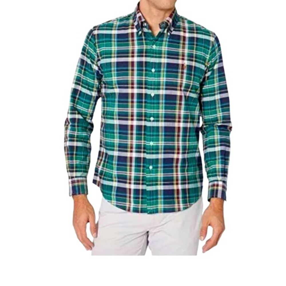 VTG Ralph Lauren Polo Colorful Plaid Button Up Casual Preppy Shirt Men’s S